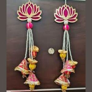 New arrival Lotus <b>Door</b> Hangigns With Beautiful Gotta and Moti Mala Work Lotus <b>Door</b> Hangings for Home and Wedding, Festival Decor - Product Image 4