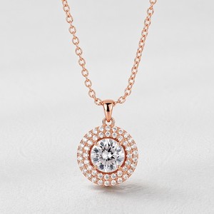 Elegant Classic Pendant Necklace for Women with Flower Shape Link <b>Chain</b> <b>Copper</b> Alloy Engagement Jewelry - Product Image 1