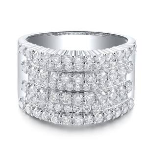 แหวนฮิปฮอป VVS Moissanite สีขาวทอง3.00Ct ตัดเพชรสำหรับผู้ชายแหวนหมั้นออกแบบเองสำหรับ925เงินสเตอร์ลิง - Product Image 5