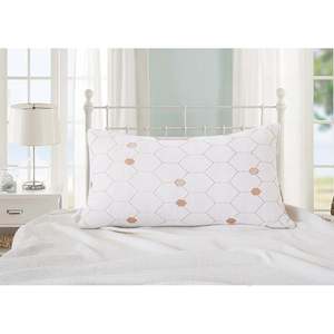 Set di 2 Cuscini Moderni Queen in Memory Foam con Infusione di Rame, Motivo Geometrico in Bambù, Imbottitura in Lattice per Collo e Corpo, Pratica Borsa per il Trasporto - Product Image 4