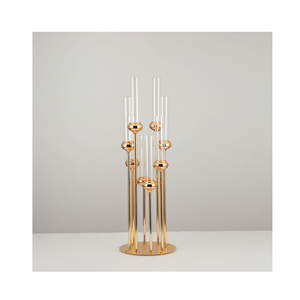Gold Custom Metal 8 Light Candelabra Modern New Trending Arms Candelabra With <b>Acrylics</b> Light - Product Image 4