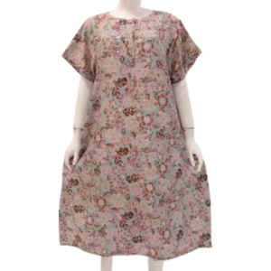 Chemise de nuit d'été pour femmes décontracté une pièce à motif floral vêtements de nuit avec manches courtes fermeture à la taille élastique douce en vente - Product Image 2