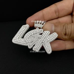 VVS Moissanite Letter Pendant, 925 Sterling Silver Iced Out VVS Moissanite Custom Pendant, Iced out VVS Moissanite Pendant - Product Image 6