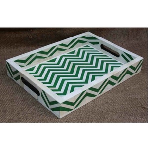 Cross Design Indian Bone Inlay Tray for Home Hotel Motel Serving Tray Decorative Handmade Cross Design Tray at Cheap Prices - Product Image 4