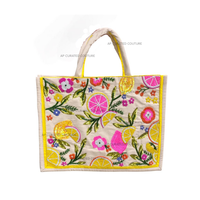 Sac fourre-tout tendance en toile entièrement perlé, motif flamant rose personnalisé, couleur vert plantes, capacité moyenne, normes internationales