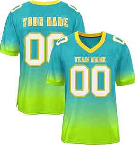 Camiseta de fútbol americano juvenil para hombres y mujeres, Camiseta deportiva personalizada con nombre impreso cosido y diseño de malla numérica - Product Image 1