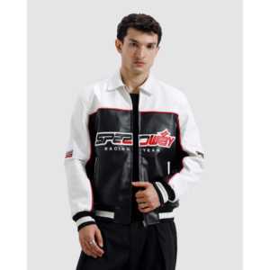 Blouson de motard en cuir véritable de vachette automne, taille XS, réversible, zippé, style sportif, patchwork, avec doublure en fausse fourrure et aspect peau de mouton - Product Image 1