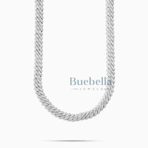 Collar de cadena cubana de moissanita de 8mm para hombre S925 Diamante de plata pasa la prueba para joyería fina de Hip Hop y Rock - Product Image 4