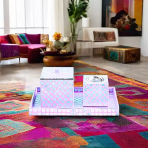 In Demand Tray <b>Bakhoor</b> <b>Burner</b> Luxury Rose-Scented Mother-of-Pearl Incense Box Handmade Wood Resin <b>Burner</b> from India Manufacture - Product Image 1