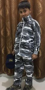 Chándal de lana con estampado de puntos de camuflaje unisex para Niños y Adolescentes-Ropa deportiva de invierno informal - Product Image 6