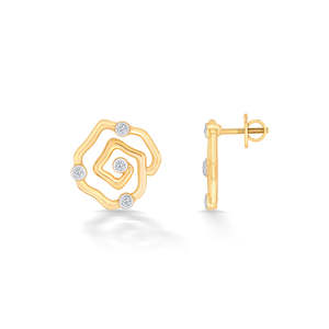 Boucles d'oreilles clous en moissanite taille émeraude pour femme, or rose et or blanc, bijoux de fiançailles géométriques tendance - Product Image 4