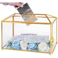 Cadre en métal de haute qualité plaqué or de qualité supérieure pour faire-part de carte de mariage en acrylique transparent et boîte-cadeau avec serrure et clé