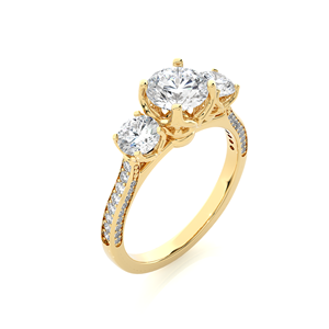 Customized 925 Sterling <b>Silver</b> 14K Gold Plated Classic <b>Solitaire</b> <b>Ring</b> Brilliant Cut IGI Certified Lab Grown Diamond Daily Wear - Product Image 2
