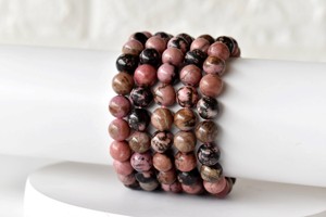 Wholesale Premium Rhodonite Polished 8mm Round Crystal <b>Healing</b> <b>Bracelet</b> for Meditation Jewelry - Product Image 5