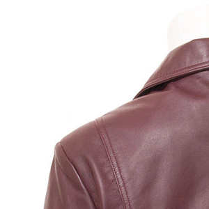 Chaqueta de Cuero de Cordero para Mujer, Calidad Premium, Estilo Motero, Ecológica, para Invierno, Transpirable, Resistente al Viento e Impermeable, Tinte Liso, Personalizable - Product Image 5