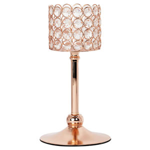 Soporte de luz en T de vidrio redondo Premium Ideal para una decoración de mesa elegante en hogares y hoteles para un ambiente elegante - Product Image 1