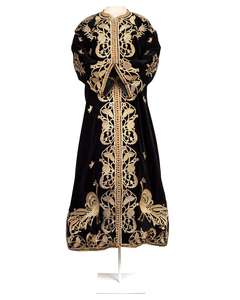 Caftán Marroquí de Satén para Fiesta Formal de Noche, Largo Maxi con Estampado - Product Image 1