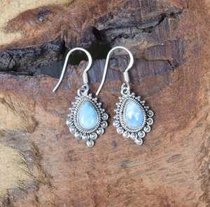 ต่างหูห้อยอัญมณีลาริมาร์สีน้ำเงินสำหรับผู้หญิง925แข็งเงินสเตอริงรูปทรงลูกแพร์สำหรับปาร์ตี้ - Product Image 3