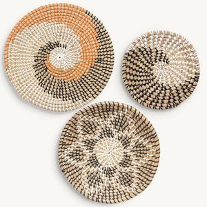 Cestas decorativas únicas de algas marinas de paja DIY, cesta de rafia tejida minimalista, tipo decorativo para el arte de la pared - Product Image 5