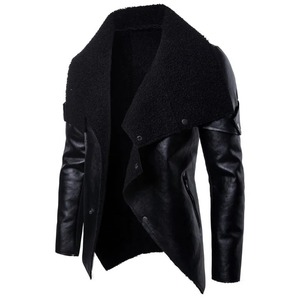 Abrigo de cuero personalizado para hombre, chaqueta punk rock irregular, estilo Otoño, nuevo - Product Image 4