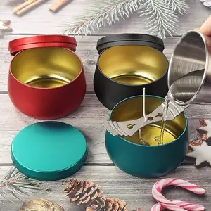 Candle Round Tin with Lids 24 pcs