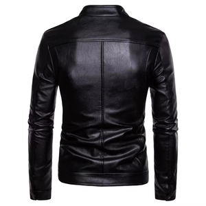Veste en cuir pour homme style High Street 2025 avec logo sur le devant Doublure en fausse fourrure de haute qualité Coupe-vent Prix bas - Product Image 3