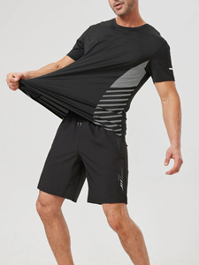 2025 été noir survêtements pour hommes ensemble manches T-Shirt + Shorts vêtements de sport marque costume de sport surdimensionné Sortswear Baketball - Product Image 4