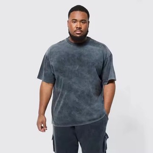 T-shirts pour hommes en gros, t-shirts pour hommes avec broderie usée, lavage à l'acide, t-shirt de luxe, t-shirt uni, t-shirt oversize pour hommes - Product Image 1