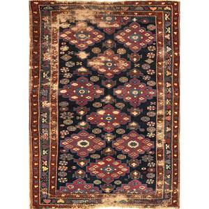 Alfombra de Lana Estilo Kilim Nayaab Azul, 9x12, Gran Tamaño, Hecha a Mano, 10mm de Grosor, Diseño Geométrico Rectangular para Entrada del Hogar - Product Image 1