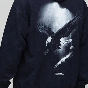 เสื้อฮู้ดผ้าฝ้ายโอเวอร์ไซส์สำหรับผู้ชายเสื้อสเวตเชิ้ตแบบสวมหัวโอเวอร์ไซส์สำหรับฤดูหนาวเสื้อผ้าผู้ชาย - Product Image 5