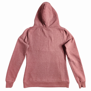 Sudadera con capucha de lana de algodón rosa Burdeos informal para mujer, sudadera transpirable para otoño e invierno con logotipo frontal - Product Image 2