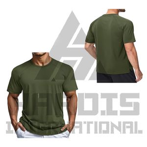 T-shirts décontractés pour hommes de haute qualité, été, 100% polyester, col rond, manches courtes, coupe classique, en molleton lavé, crocheté, 150g, couleur unie - Product Image 6