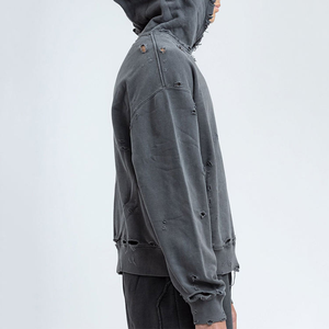 Sudadera con capucha desgastada lavada con piedra de gran tamaño personalizada para hombre, Sudadera con capucha de felpa francesa de algodón, sudaderas con capucha de alta calidad para hombre - Product Image 4