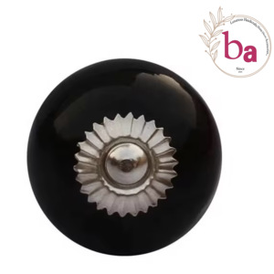 Tirador de manija de cerámica CK 112 moderno, perilla negra, diferentes opciones de color para armarios, cajones, baño, sala de estar, uso - Product Image 1