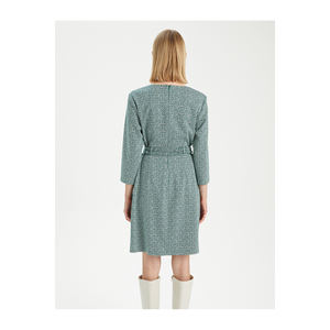 ชุดเดรสลายเข็มขัด ผลิตจากผ้าผสมวิสโคส สำหรับใส่ทำงาน BGN W24D266 - Product Image 5