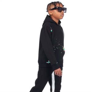 Survêtement empilé confortable et élégant pour enfants-Ensemble deux pièces à la mode pour garçons et filles-Parfait pour les vêtements décontractés et athlétiques - Product Image 5