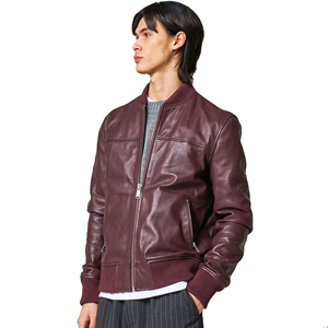 <b>Men's</b> Fashion Leather <b>Jacket</b> Long Sleeve Stand Collar Solid Color with Zipper Casual Coat for Spring Autumn - Product Image 6