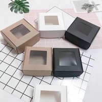 Cajas de Cartón de Papel Kraft Natural Reciclado con Ventana de PET, Cajas de Regalo para Jabón de Baño con Sales