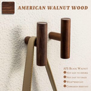 Wooden 4Pack <b>Coat</b> Hook Wall Mounted, Natural Single Wood <b>Coat</b> <b>Pegs</b> Wall Mounted Vintage Single Organizer Hanger Wood <b>Coat</b> - Product Image 2