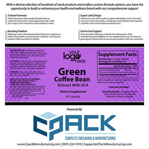 Cápsulas de suplemento dietético de grano de café verde de EE. UU. de alta calidad de venta exclusiva para adultos 60 Count Low - Product Image 4