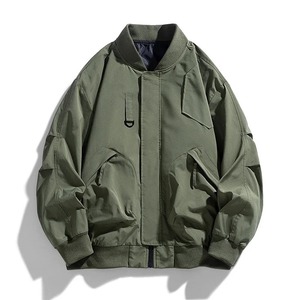 Otoño Invierno de talla grande para hombre, abrigo suelto a la moda, chaqueta Bomber de 130kg, prendas de vestir de calle, ropa de trabajo, tela de lona - Product Image 3