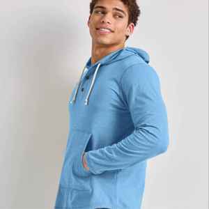 "Premium <b>Men's</b> <b>Henley</b> Hoodie - Soft Fabric and Classic Design - Perfect for Everyday Comfort" - Product Image 4