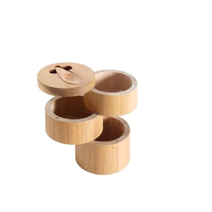Caja de sal de madera, almacenamiento de cocina y organización, contenedor de especias con cuchara y uso hecho a mano a bajo precio - Product Image 1