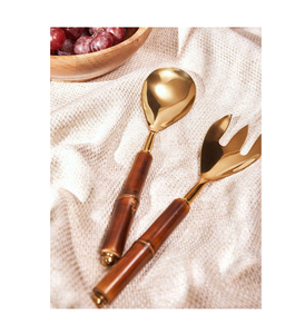 Cuillère à salade en laiton et enduit de résine Fourchette Accessoires pour la maison Meilleur design en acier miroir au prix de gros - Product Image 5