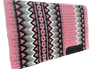 Almohadilla de montura western Ansh International de algodón con patrón azteca rosa, relleno de lana de Nueva Zelanda y forro polar para equitación - Product Image 4