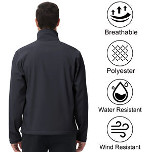 Veste Softshell d'hiver personnalisable pour hommes Veste de travail imperméable en tricot de polyester tissé extensible style bombardier pour hommes - Product Image 5