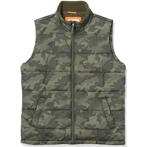 Camo Style Puffer Vest Jacket Sports Down Jackets Winter softshell vest Men's Outdoor Gilet Body warmer's Sleeveless Gilet Down