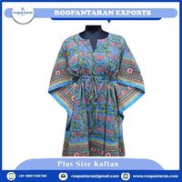 Mejor Precio: Kaftán de Algodón Ecológico para Mujer, Tallas Grandes, Estampado Indio, Cómodo, Ligero, Informal