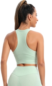 Ropa de gimnasio de calidad superior para mujer, venta al por mayor, Sujetador deportivo corto personalizable, ropa deportiva sin espalda, fábrica de ropa deportiva de tela suave - Product Image 6