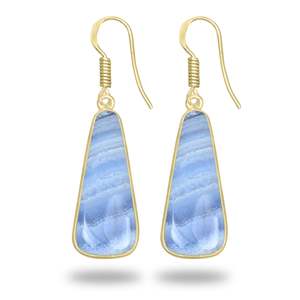 Pendientes de Ágata Azul con Encaje, los Más Vendidos, Minimalistas, Hechos a Mano, Joyería Fina al por Mayor para Mujer, Exportador, Pendientes Chapados en Oro de 18K - Product Image 4